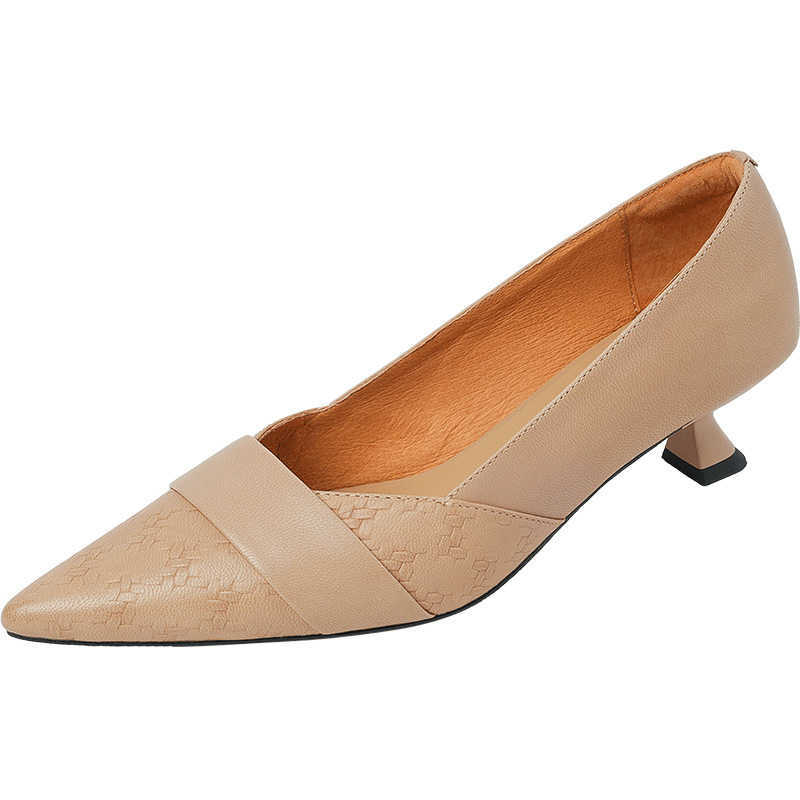 Great to wearNew sheepskin fashion shoes for women pointed and comfortable shallow mouth single shoes for commuting foot covers wine glasses and work 