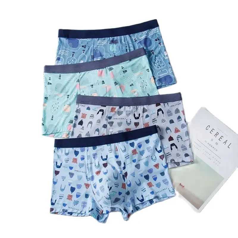 Mens underwear bamboo fiber mens boxing underwear breathable and comfortable mens underwear soft mens underwear sexy mens boxing underwear X241207