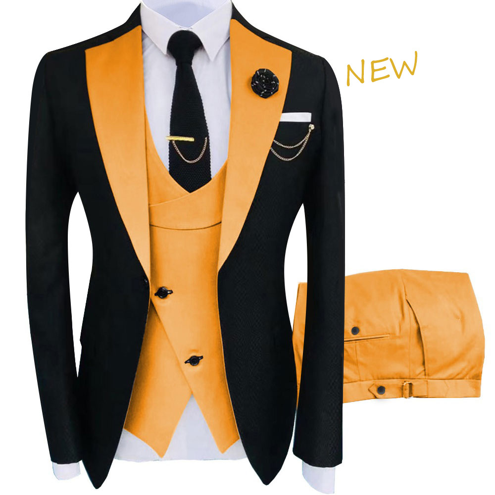 X929 Suit Suit Men's Large Size Three Piece Dress Slim Groom