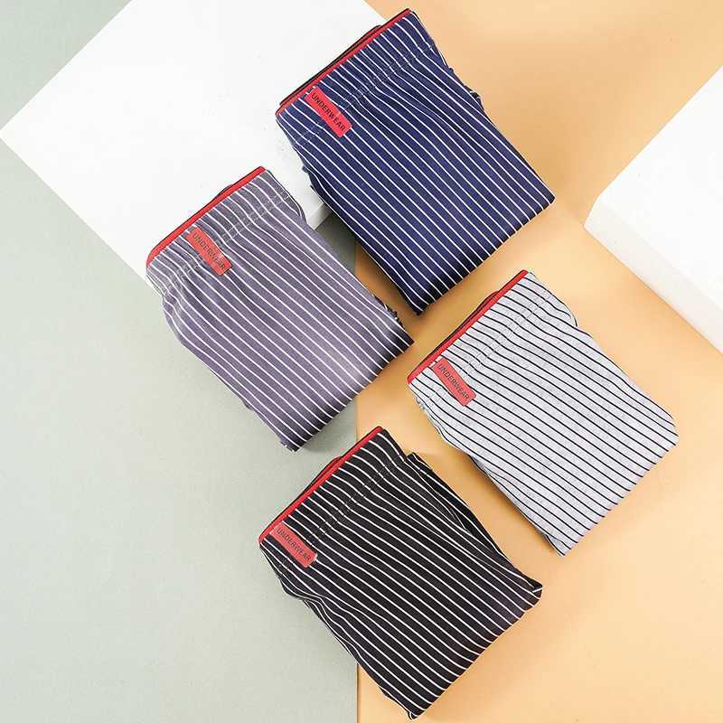 3 pieces/batch of fashionable and sexy striped mens underwear knitted mens underwear shorts X241207