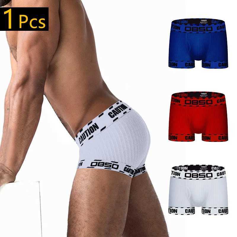 0850 Mens Sports Boxing Sexy Low Waist Suitable for Hip Pants Pure Cotton Pit Cloth Fashion Jacquard Belt Sexy Mens Underwear X241207
