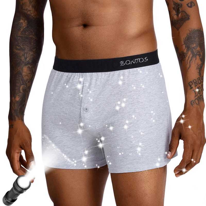 3 New Underwear Set Reflective Fabric Button Cotton Mens Underwear Hot Underwear Mens Underwear Boxing X241207