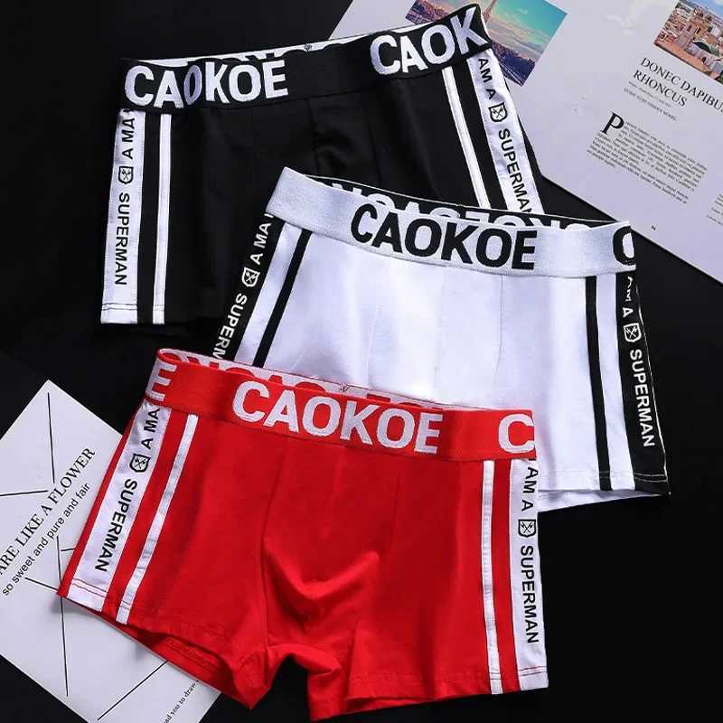 2024 Fashion Mens Underwear Boxer Elasticity Solid Shorts Brand Shorts Underwear Mens Cotton Breathable Shorts X241207