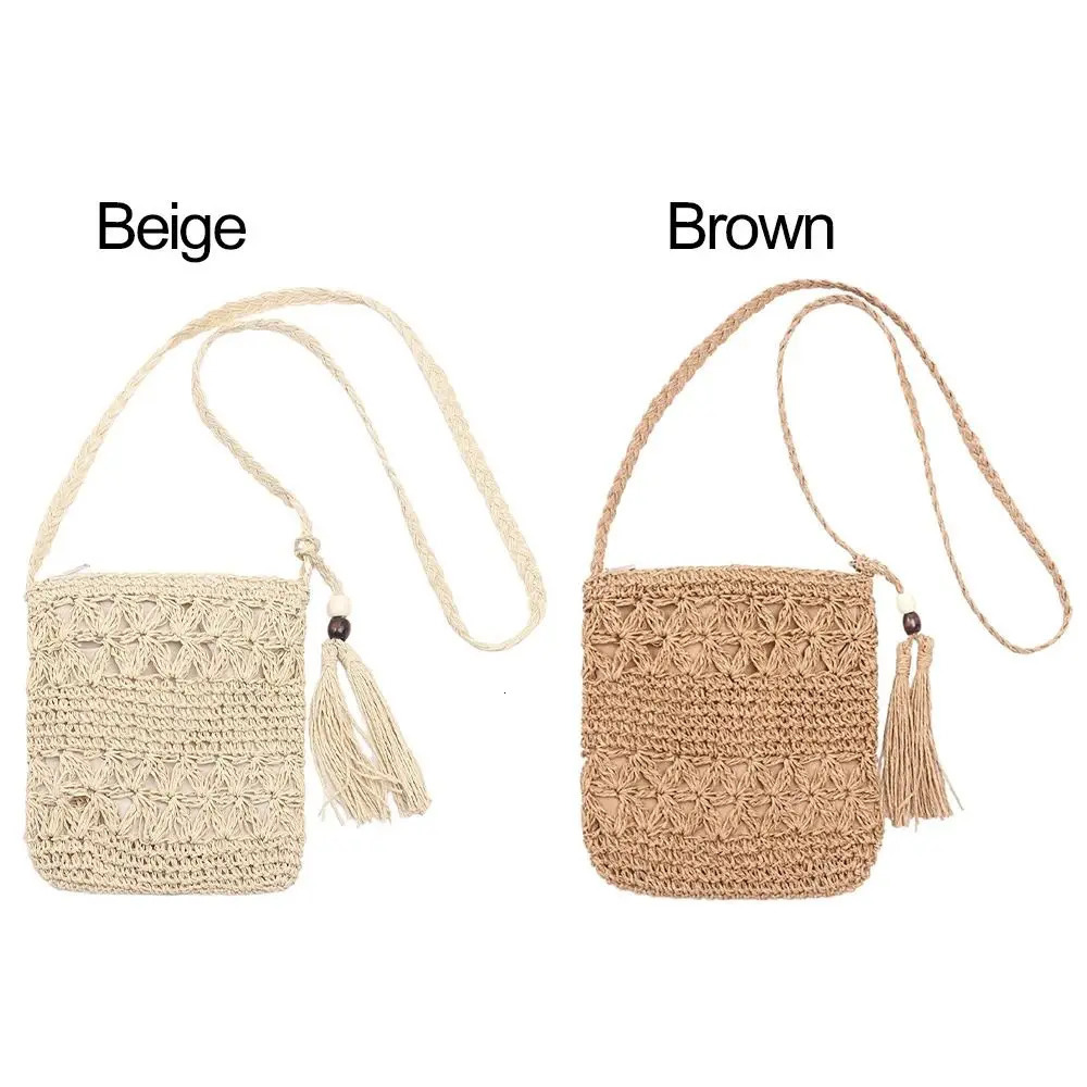 Small Straw Beach Bag for Women Summer Woven Purse Cute Shoulder Womens Mini Crossbody Handbags 241203