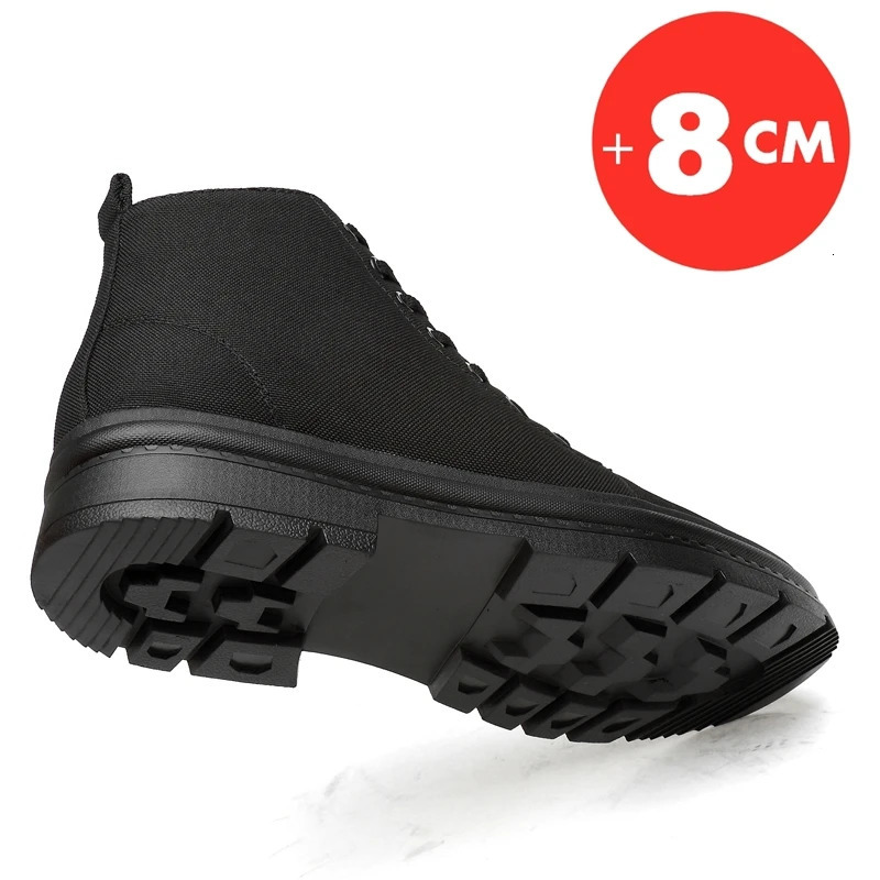 Winter mens boots elevator shoes hidden heels warm canvas mens lifting shoes 8CM 6CM casual lifting sports shoes 241206