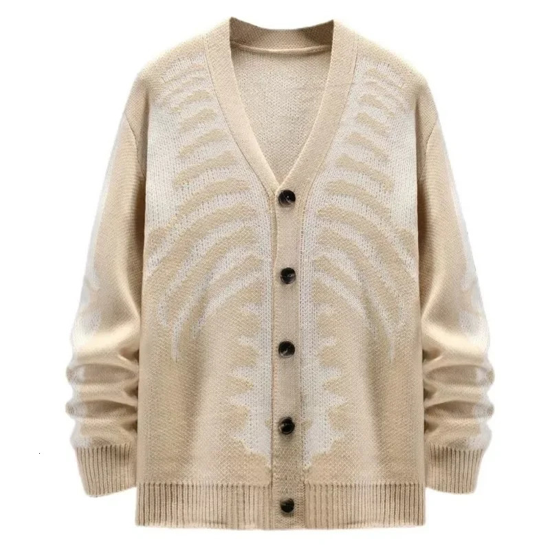 Autumn/Winter Sweater Jacket Jacquard Halloween Knitted Open Knitted Woolen Sweater for Men and Women 241205