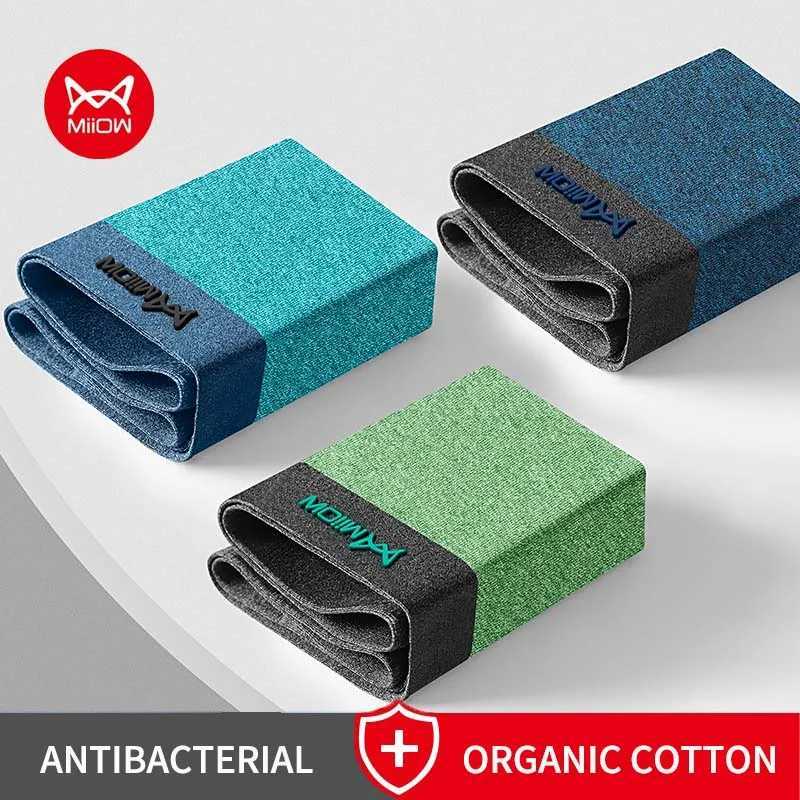 MiiOW 3Pcs 5XL Antibacterial Seamless Underwear Organic Cotton Mens Underwear Boxing Shorts Mens Underwear New PLUS X241207