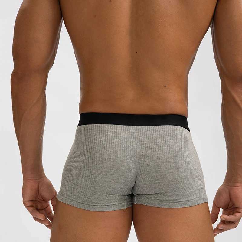 High quality sexy mens underwear boxing shorts breathable soft underwear U-shaped raised pocket boxing shorts Cueca Calzoncillos underwear X241207