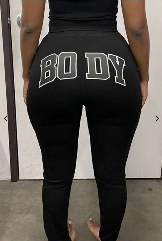 European American women's autumn and winter fashion BODY hot stamping double-sided brushed nude casual pants 2024 temperament versatile new trend