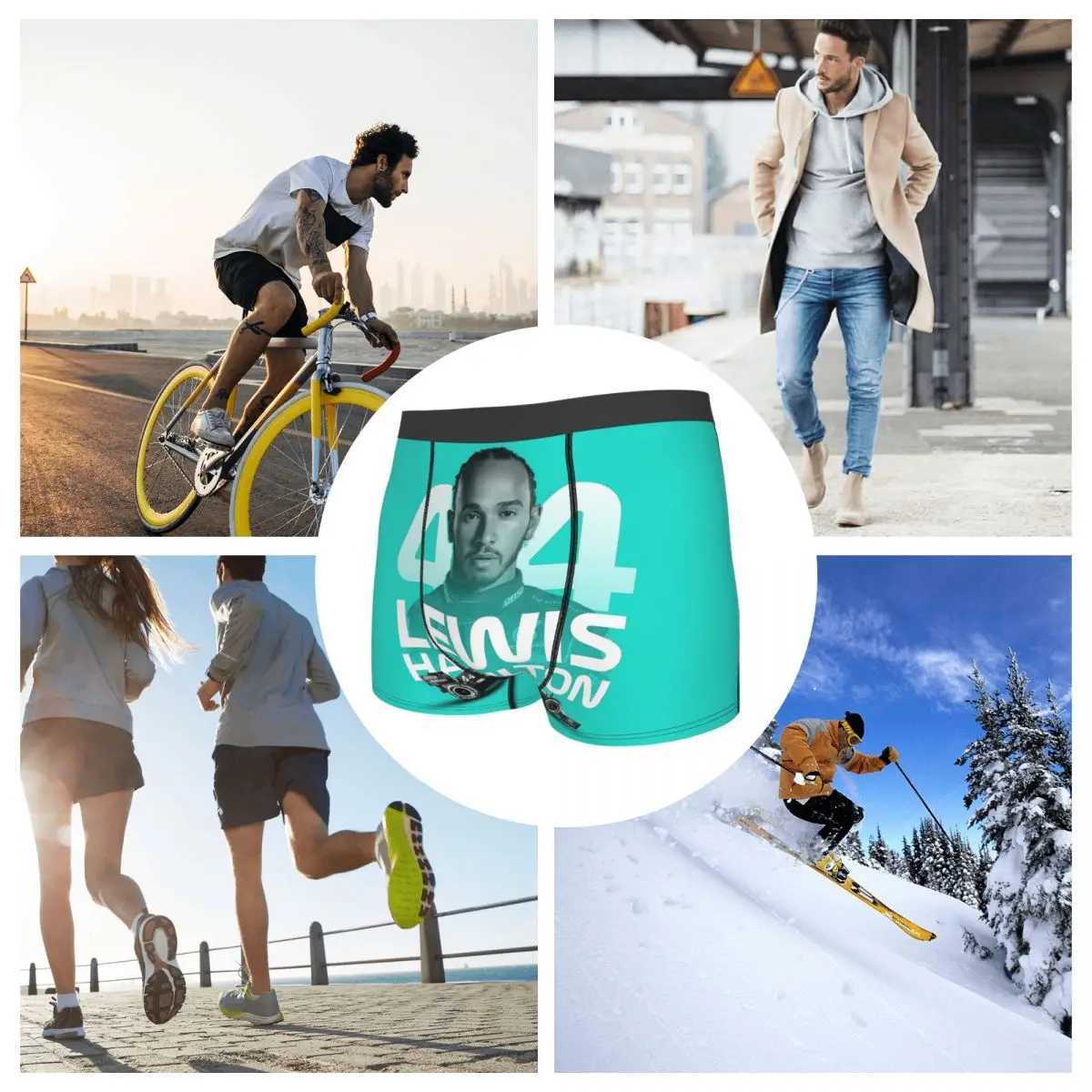 F1 Cool Race Car Competition Lewis 44 Floor Racer Underpants Homme Panties Male Underwear Sexy Shorts Boxer briefs X241207