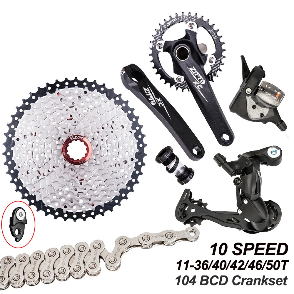 ZTTO 1x10 Speed MTB Derailleurs Shifter Groupset Bike Crankset 1150T Cassette Flywheel 10 Chain for Mountain 241203