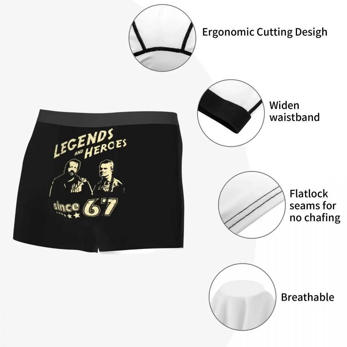 Mens boxer shorts underwear Bard Spencer legend and hero since 67 breath underwear Terence Hill mens sexy underwear X241207