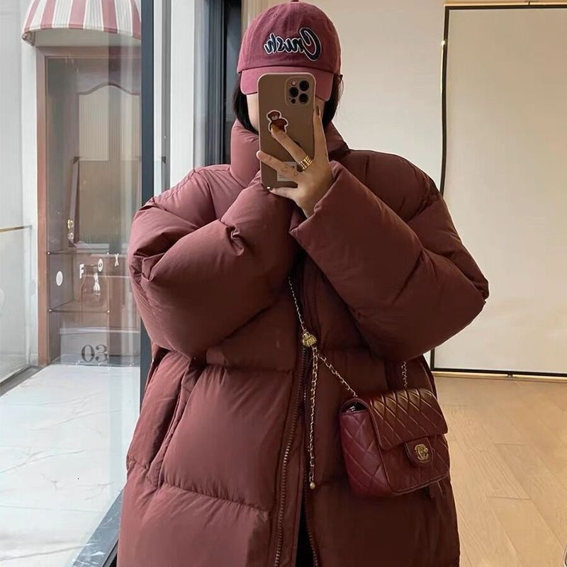 Korean Version Of The Long Cotton-Padded Jacket 2025 New Super-Long Over-The-Knee Thick Warm Couple Women's Winter Coat