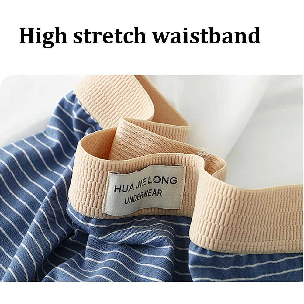3 pieces/pack 100% cotton fashionable striped mens boxing underwear double-layer large U-shaped crotch underwear high elasticity wide mens underwear X