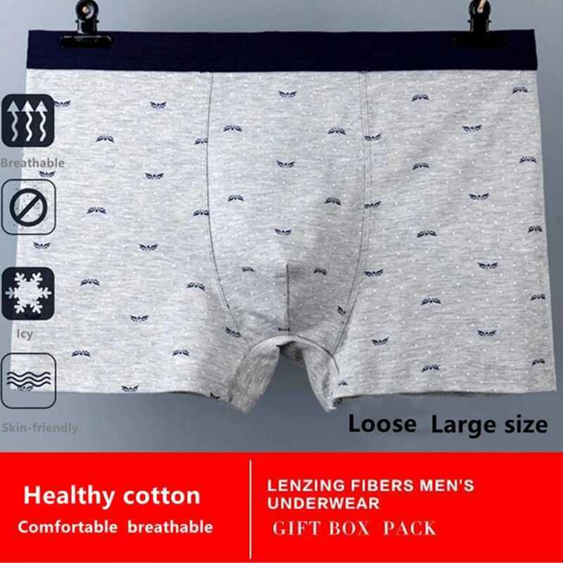 Mens underwear large 7XL 8XL 9XL underwear mens seamless underwear mens boxing shorts printed boxing mens cotton wrapped underwear X241207