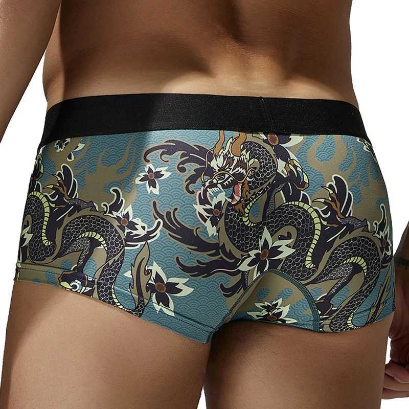 Mens Boxer Comfortable Breathable Underwear Printed Fashion Shorts Family Mens Boxer X241207