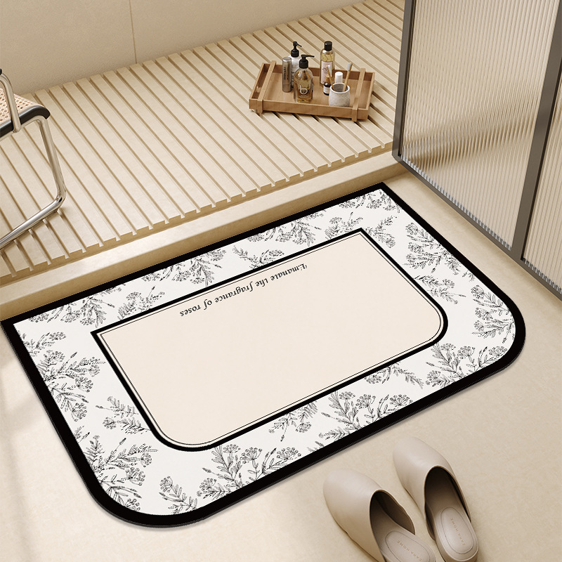 Bathroom Cabinet Floor Mats Strong Water Absorption Toilet Door Anti-slip Mats Toilet Door Mats Quick-drying Dirt-resistant Foot Mats Multi-material