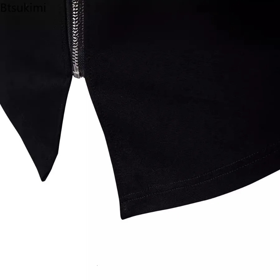 Fashion Stand Collar Leather Patchwork Knitted Jacket for Men Spring Autumn Punk Style Motorcycle Zip Coat Handsome Clothing 241202