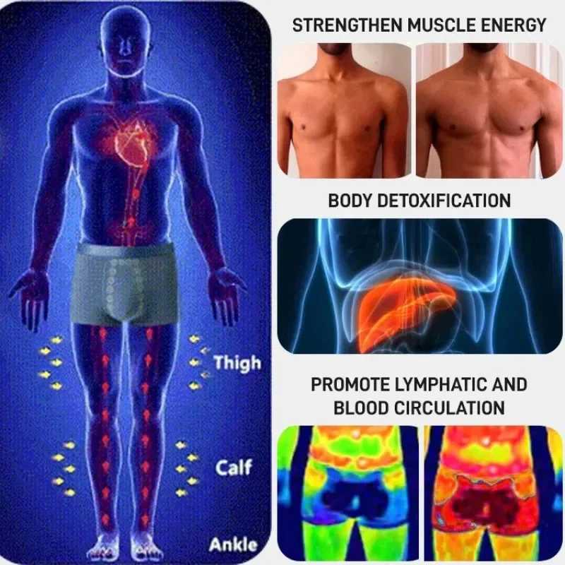 Mens magnetic therapy underwear for quick drying breathable body massage waist short particles X241207