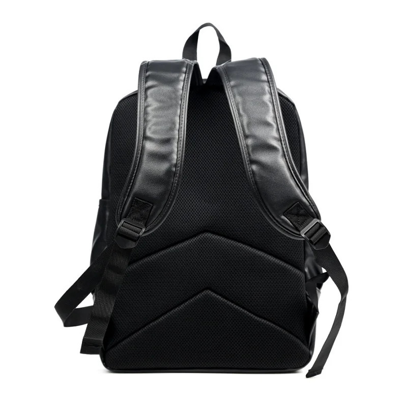 Mens backpack Pu leather fashionable waterproof travel bag casual 14 inch laptop backpack 241206