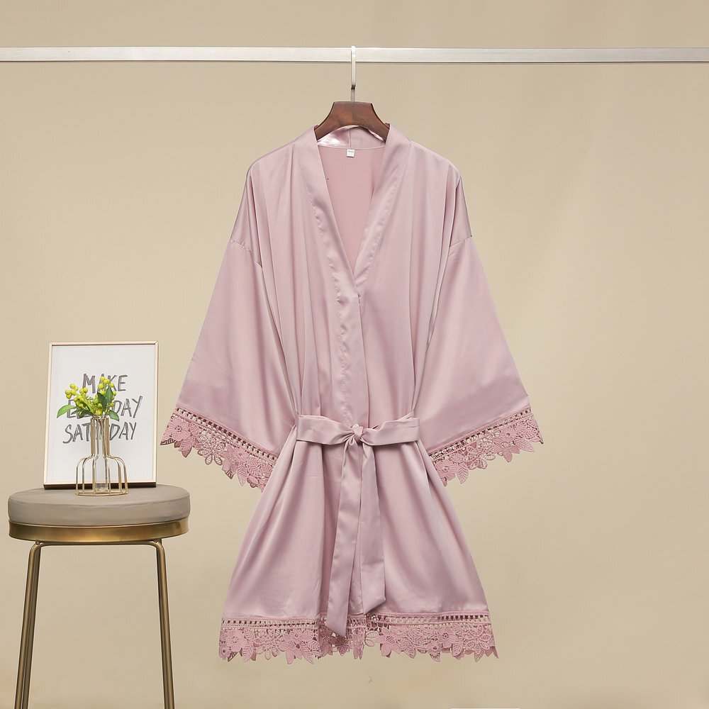 2025 Designer s new color fashion dressing gown bride bridesmaid matte thong robe lace robe