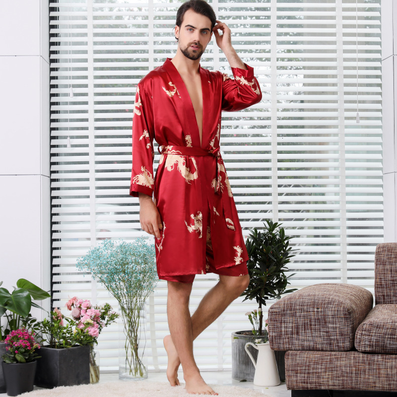 2025 Designer s new two piece silk inspired bathrobe set fashion plus size men s and women s summer couple pajamas home wear