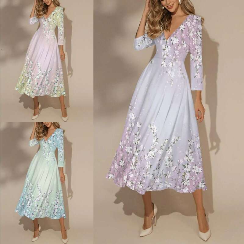 Spring/Summer Autumn Sweet Countryside Style Deep V Princess Skirt 2024 New Casual Fashion Trendy Clothing