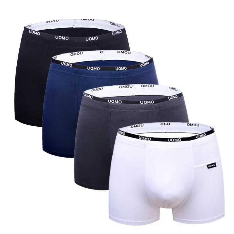 Large mens underwear mens boxing shorts cotton underwear elastic waistband design shorts X241207