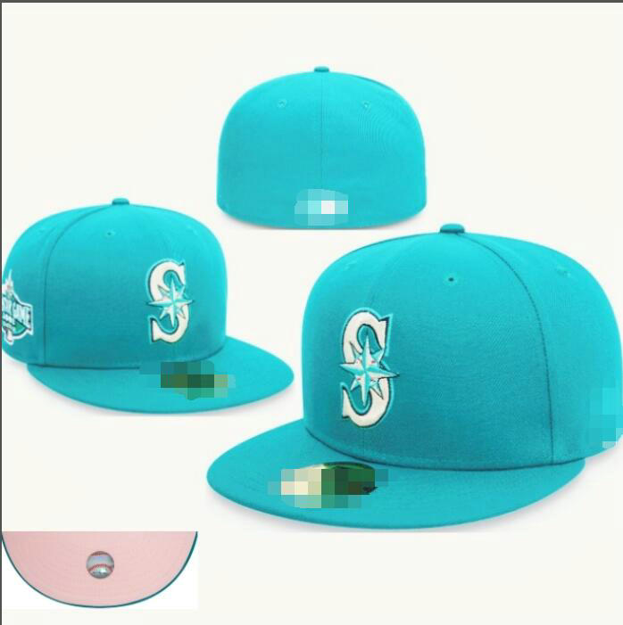 Baseball Mariners 2024 Mens Baseball Team 2024 World Series Champions Full Closed Caps Summer Letter Bone Black Color Casual Sport Flat Fitted Hats a