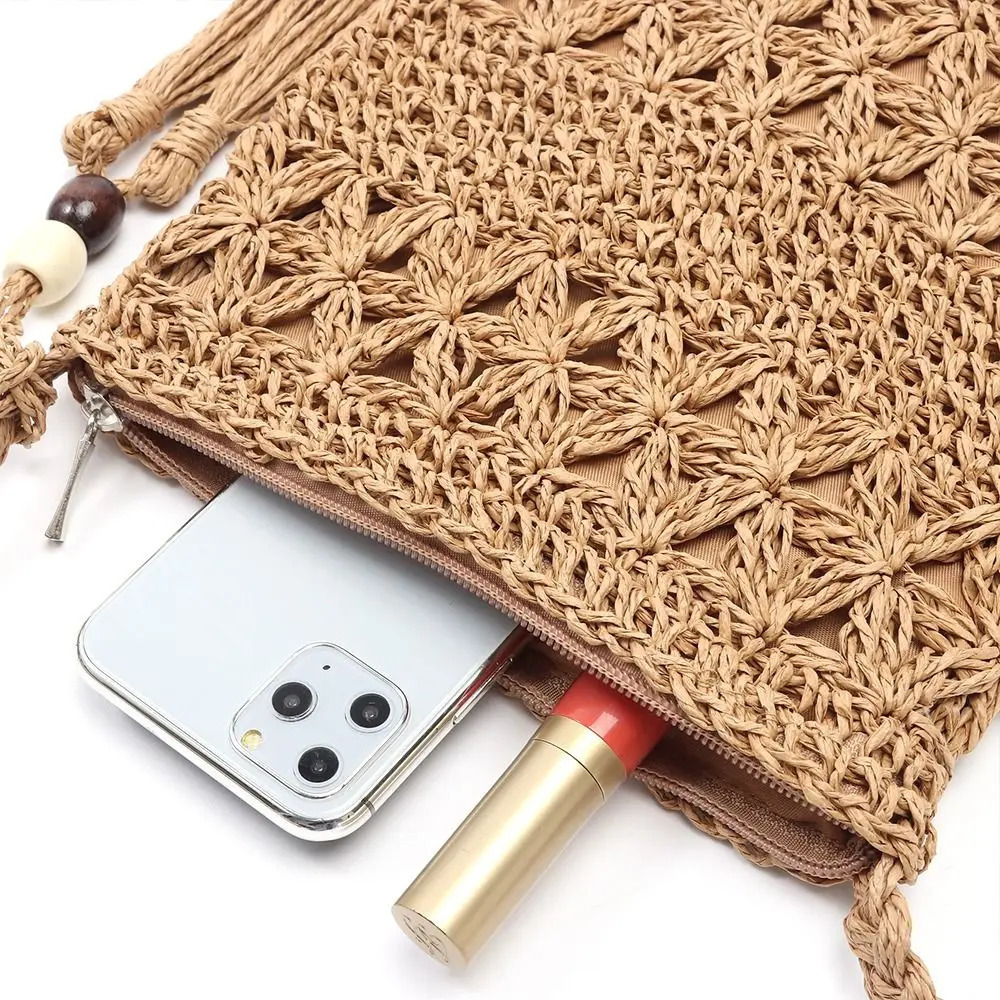Small Straw Beach Bag for Women Summer Woven Purse Cute Shoulder Womens Mini Crossbody Handbags 241203