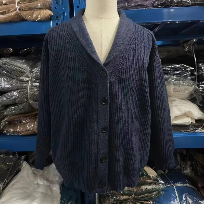 Autumn and Winter Mens Knitted Sweater Flip Collar Open cardigan Casual Solid Sweatshirt Fashion Jacket Knitted Jumping Mens Clothing 241205