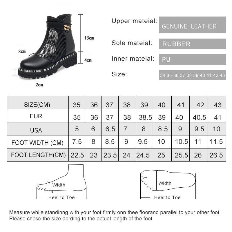 AIYUQI Female Summer Boots British-style Spring Genuine Leather Casual Women Mesh Boots Fashion Ladies Shoes