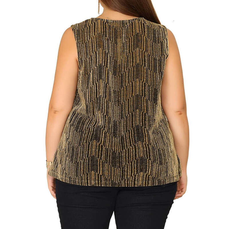 Large gold elastic vest 2024 new casual fashion trend clothing