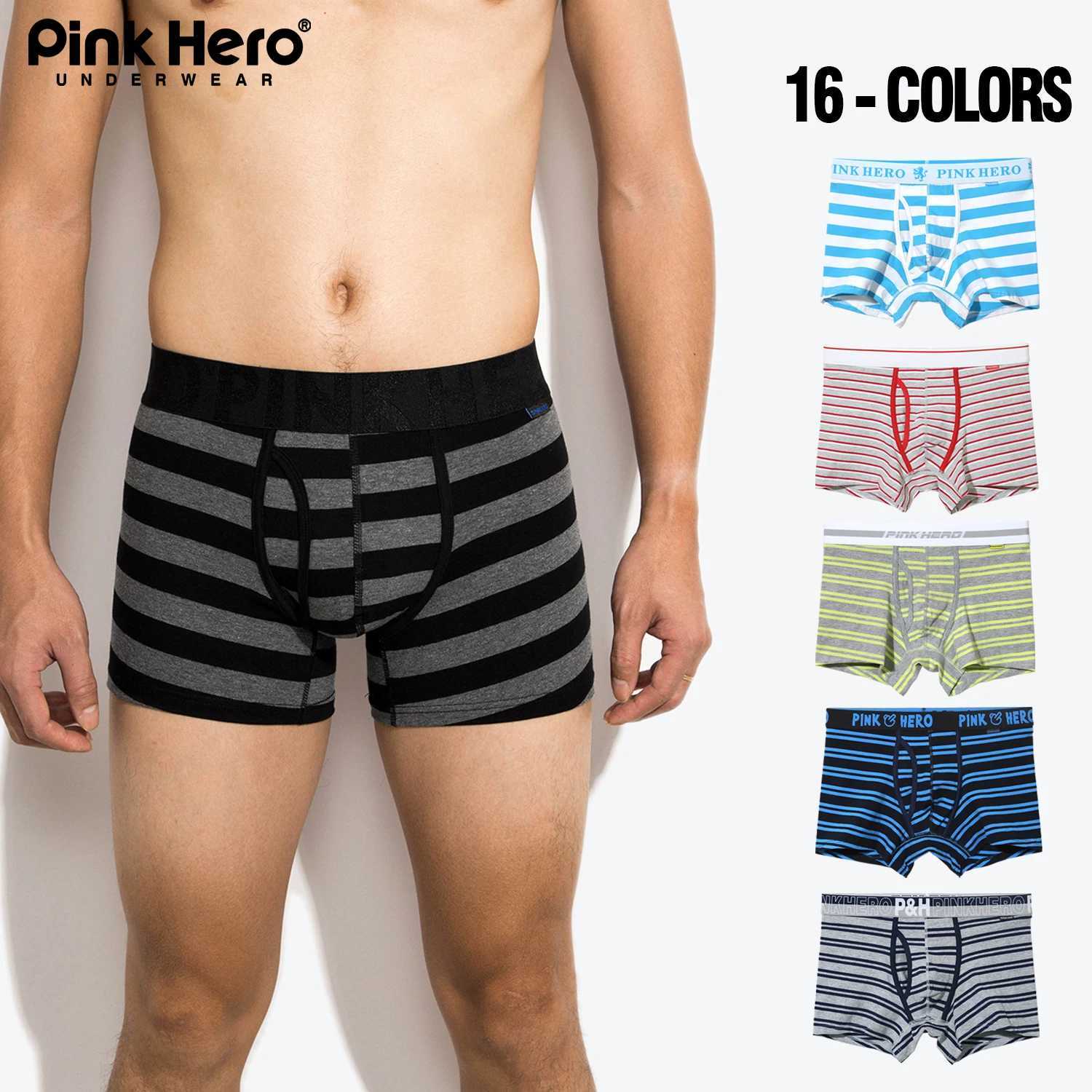 Pinkhero Fashion lingerie striped mens underwear including high-quality cotton boxer underwear and mens underwear X241207