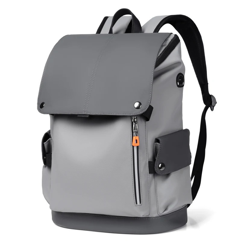 High quality PU leather waterproof mens laptop backpack large computer backpack business city mens backpack USB charging 241206