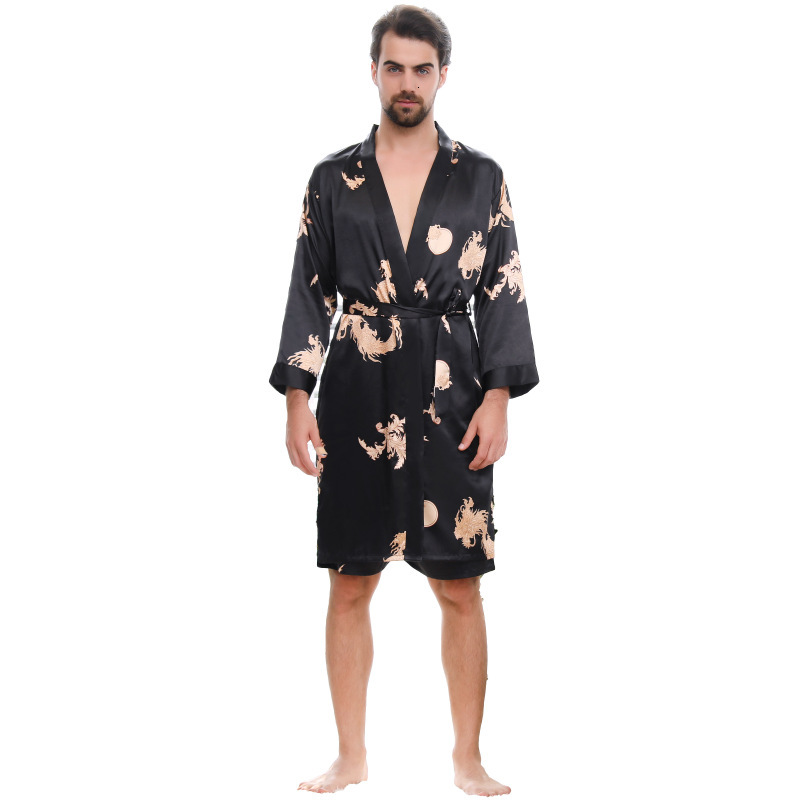 2025 Designer s new two piece silk inspired bathrobe set fashion plus size men s and women s summer couple pajamas home wear