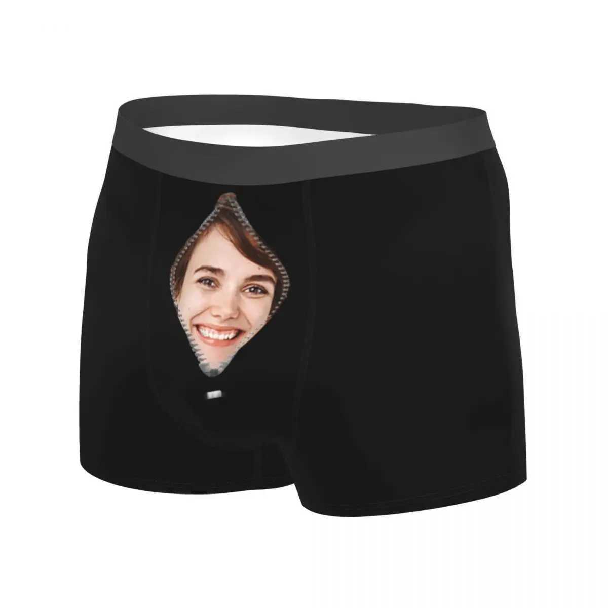 Customized personalized facial photos mens long underwear boxing underwear shorts printed soft underwear mens S-XXL X241207