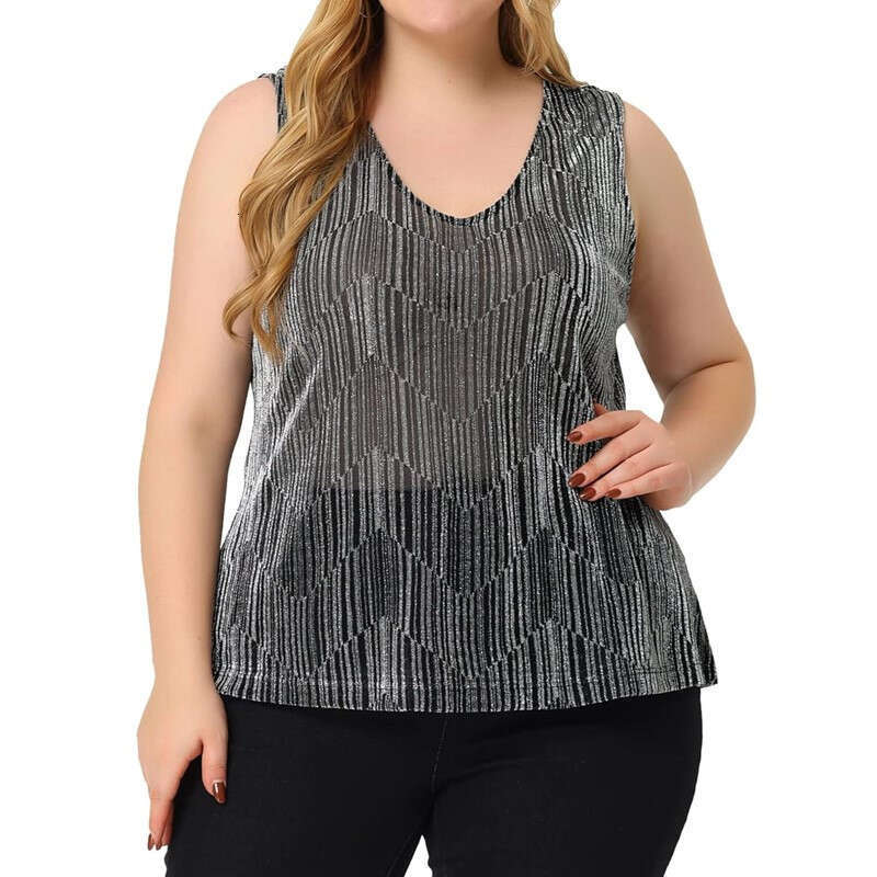 Large gold elastic vest 2024 new casual fashion trend clothing