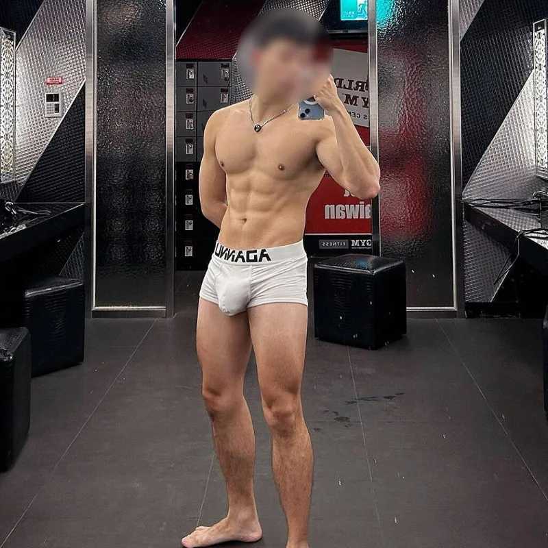 Mens boxer solid color simple style sexy low rise sit ups slim fitness boxer underwear X241207