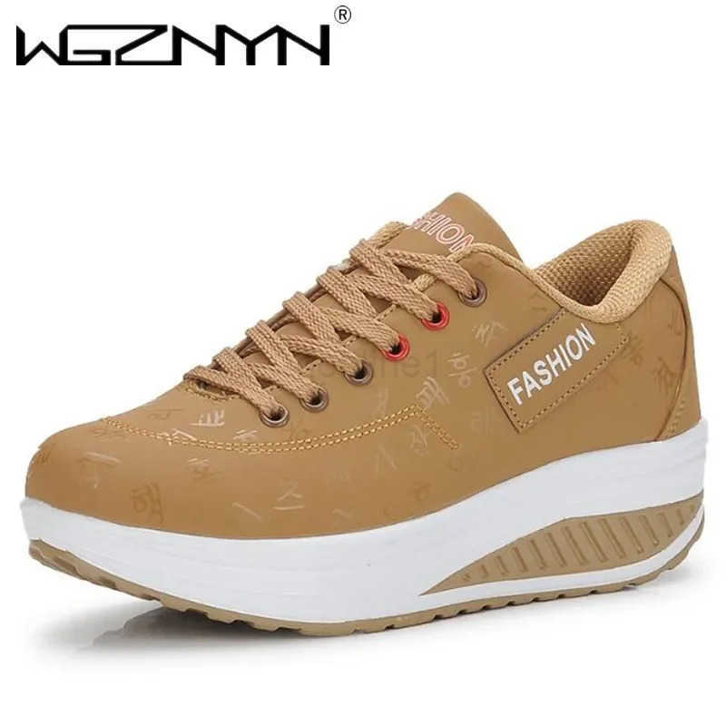 Wen Sneakers Solid Wedge Casual Sport Shoes Wan Sneakers Wen Outdoor Shoes Wan Lace-up Fem Sneakers Zapatillas Mujer Z250318