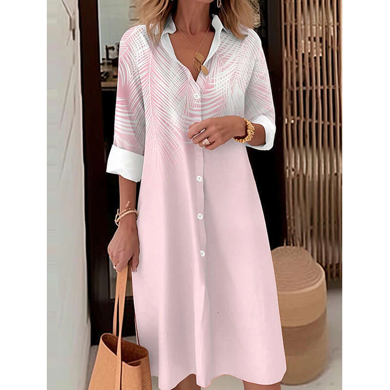 autumn and winter casual button up collar long sleeved loose dress shirt for women 2024 temperament versatile new trendy clothing ins