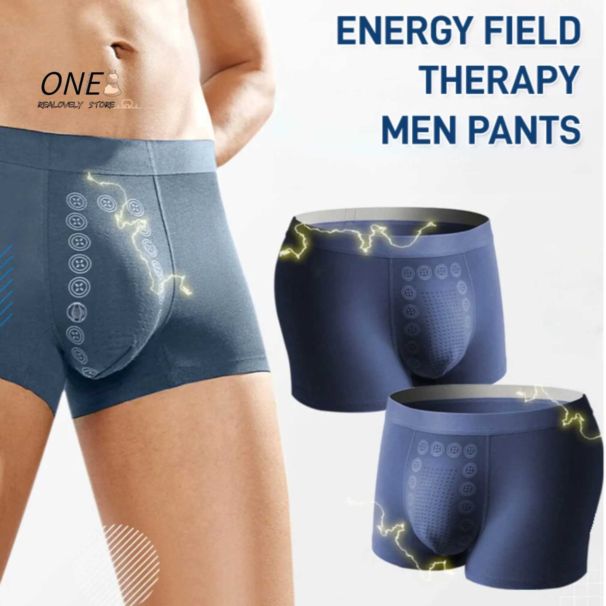 Mens magnetic therapy underwear for quick drying breathable body massage waist short particles X241207