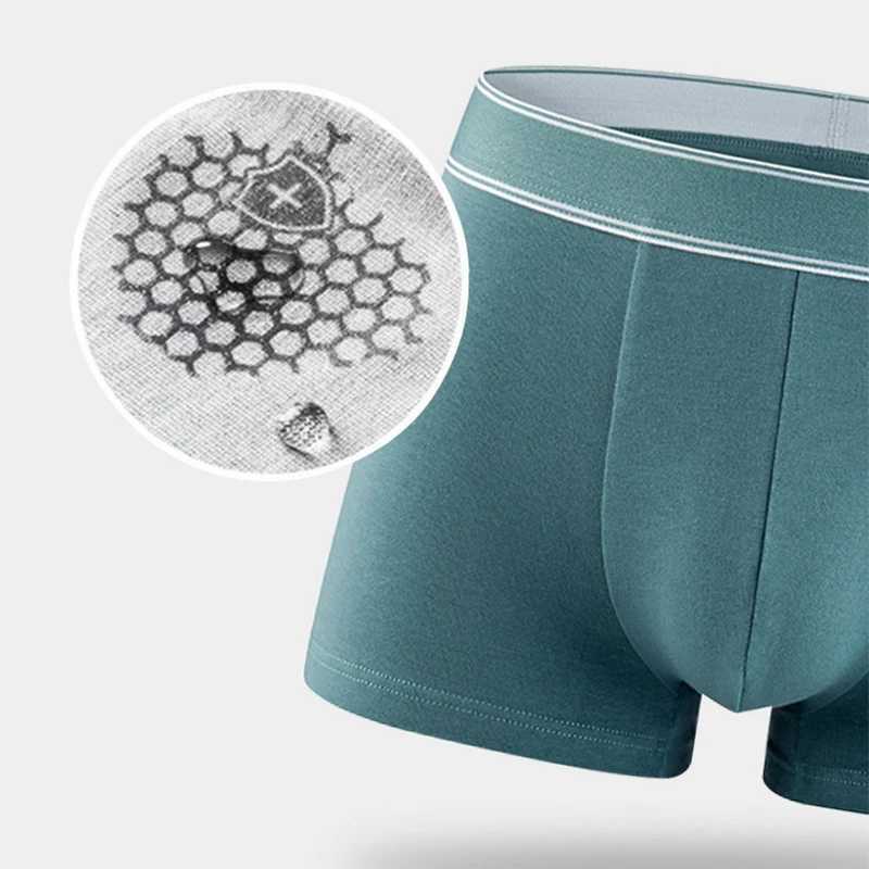 4 pieces/batch mens underwear sexy boxer shorts cotton underwear mens solid underwear mens soft U-shaped transparent underwear enlarged size L-6XL X24