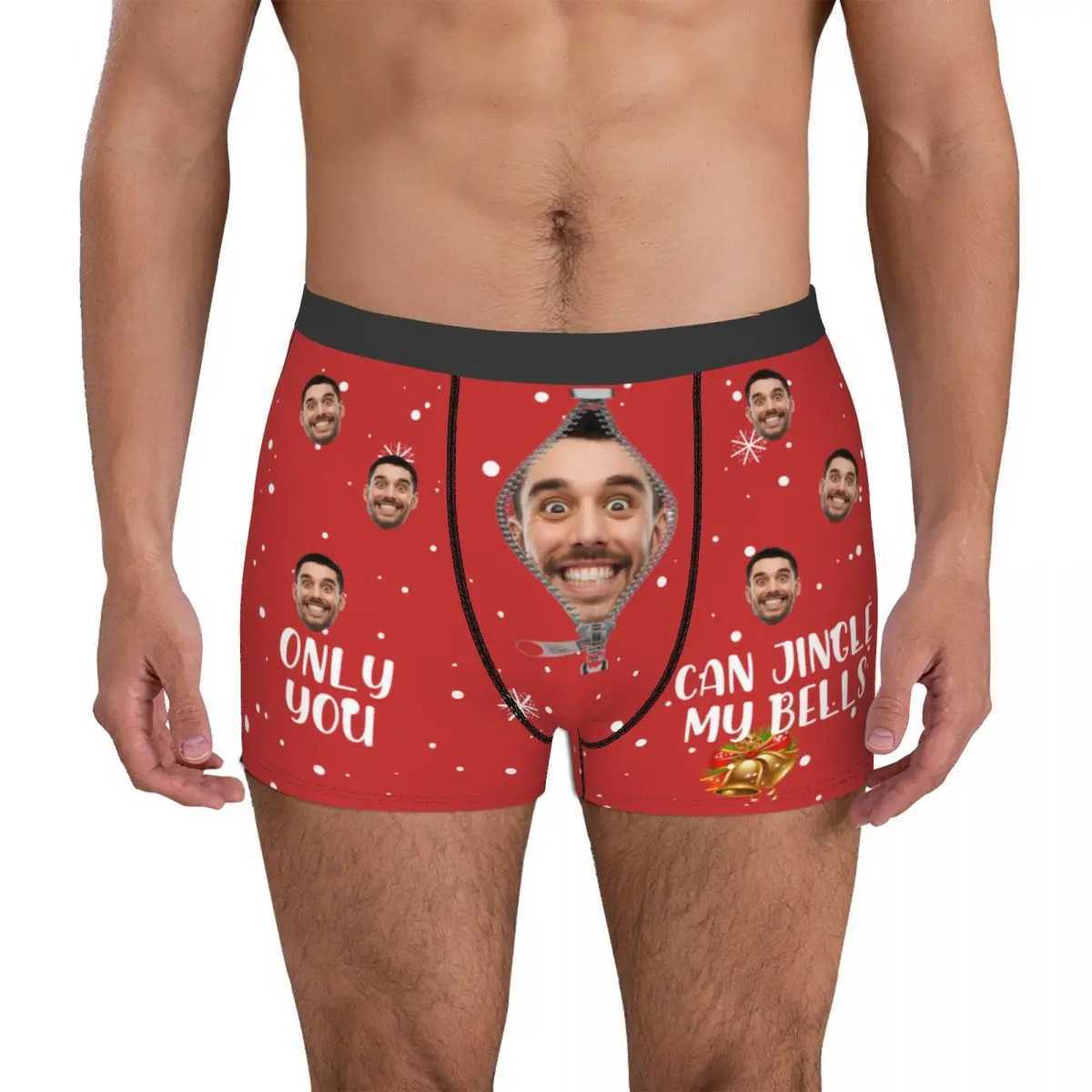 Mens Christmas Gift Customization Facial Boxing Personalized Photo Underwear Design Boyfriend Husband Birthday Boxing Underwear X241207