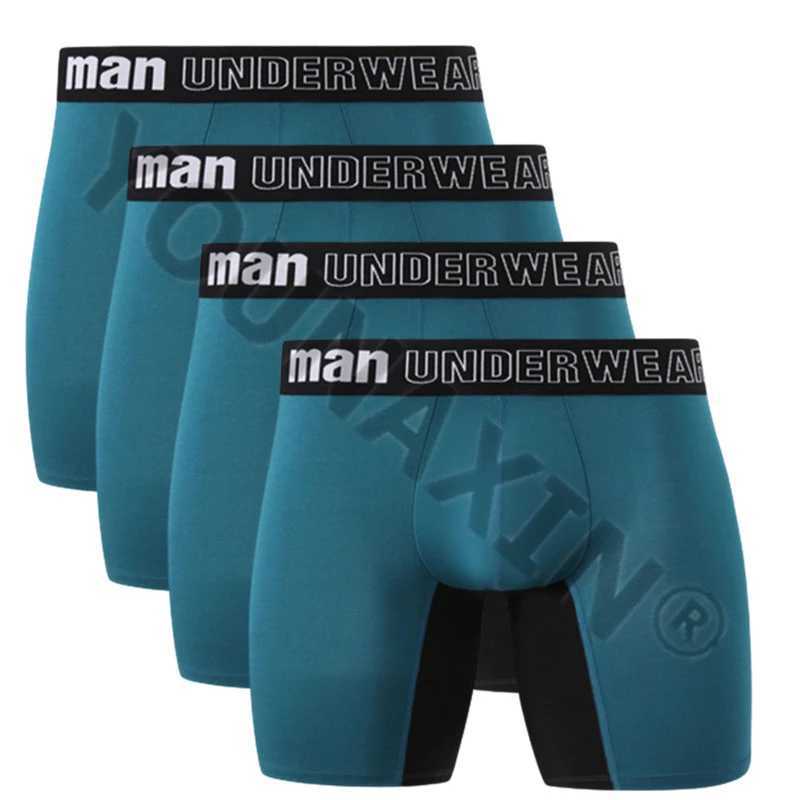4 pieces of large-sized mens sexy underwear boxing underwear bamboo fiber knitted mens pants X241207
