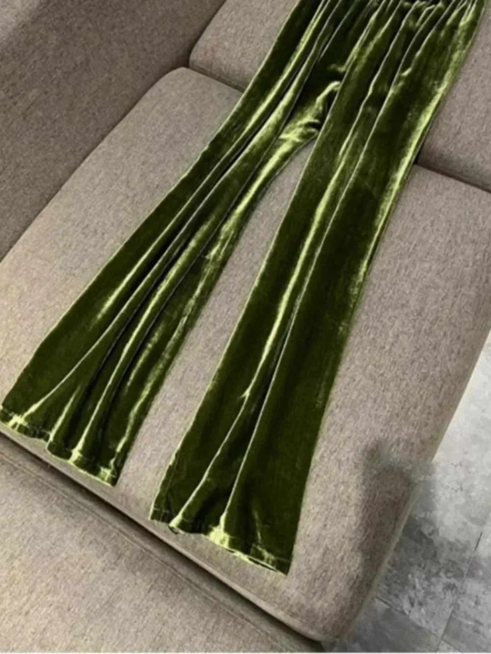 Elegant V Neck Lace Up Hong Kong Style Tops Veet Advanced Office Small Fragrance Wid Leg Pants Exquisite Suits Trousers