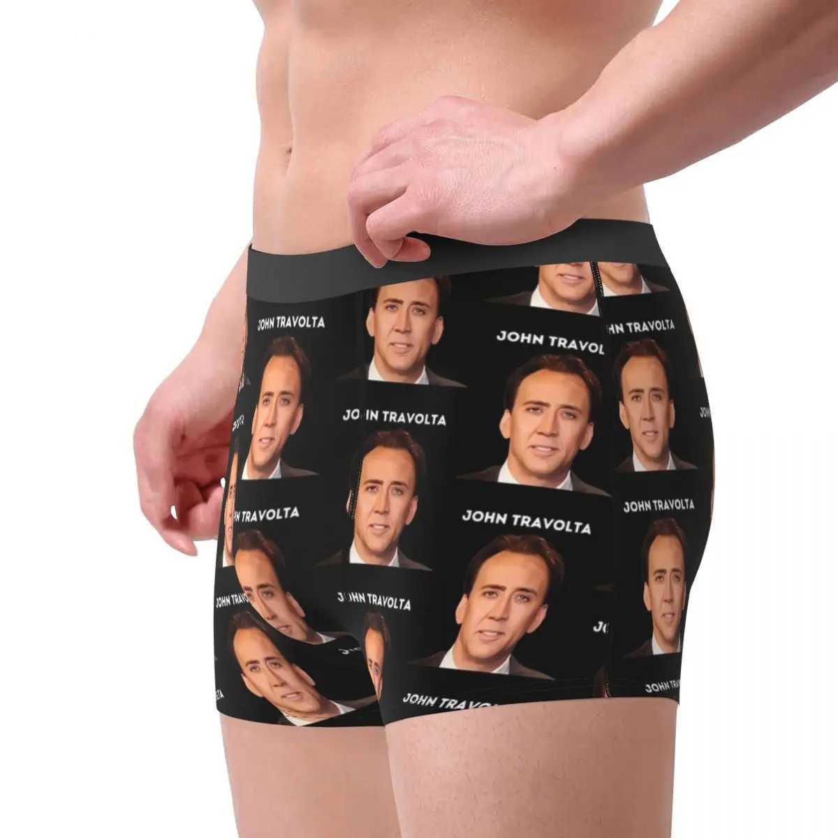 Nicolas Cage Face Underwear John Travolta Mens Underwear Printed Breathable Boxer Shorts High Quality Boxer Briefing Large Size X241207