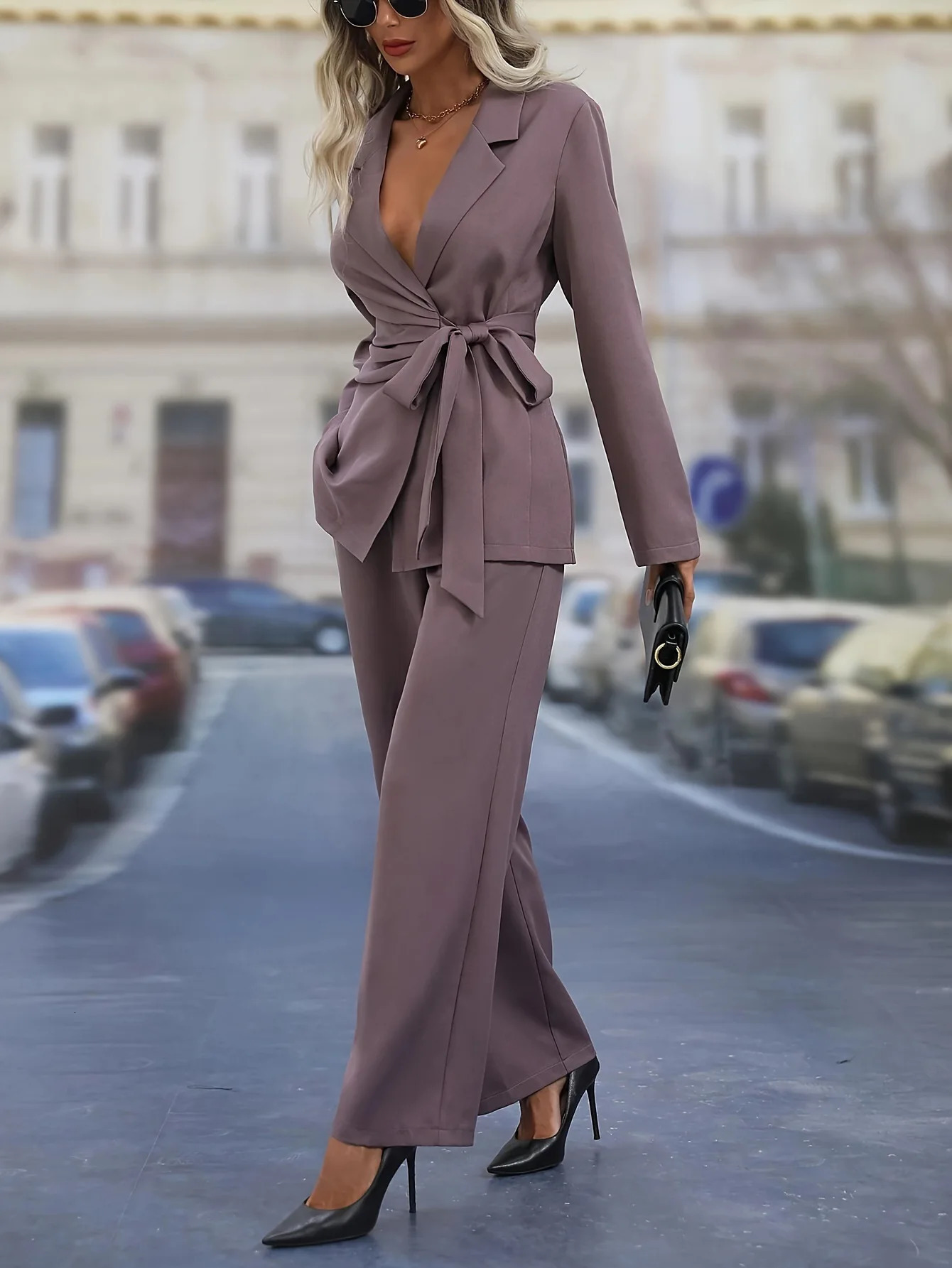 2024 Fashion Suit Set Spring and Autumn European American Loose Slimming High end Cool Sasa Casual Pants 241202