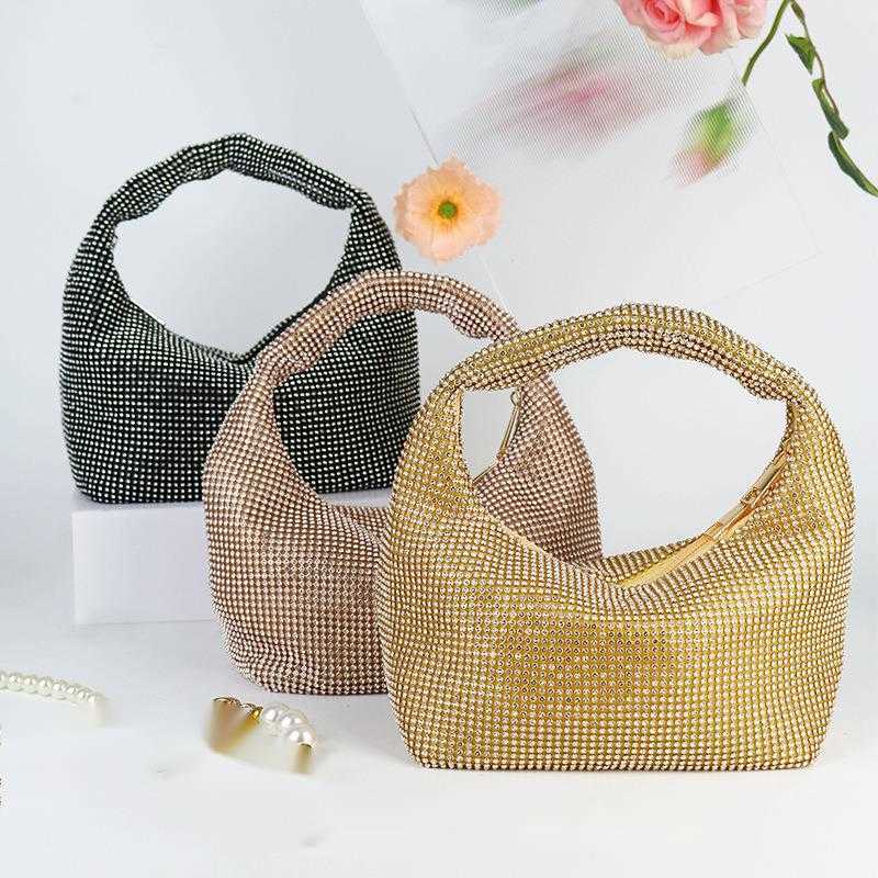 Clutch Bag Large Capacity Handbag Armpit Bag Dinner Bag Womens Bag Rhinestone New Atmospheric Shoulder Bag Makeup Bag 240920