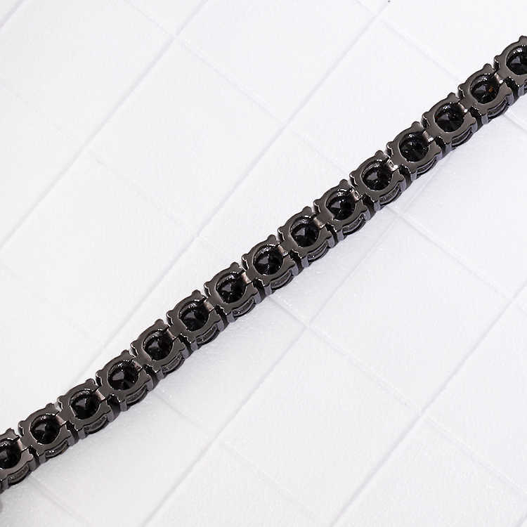 factory price black moissanite bracelet 6mm wide sterling silver 925 tennis chain necklace and bracelet